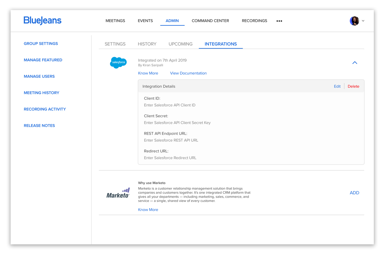 Salesforce and BlueJeans