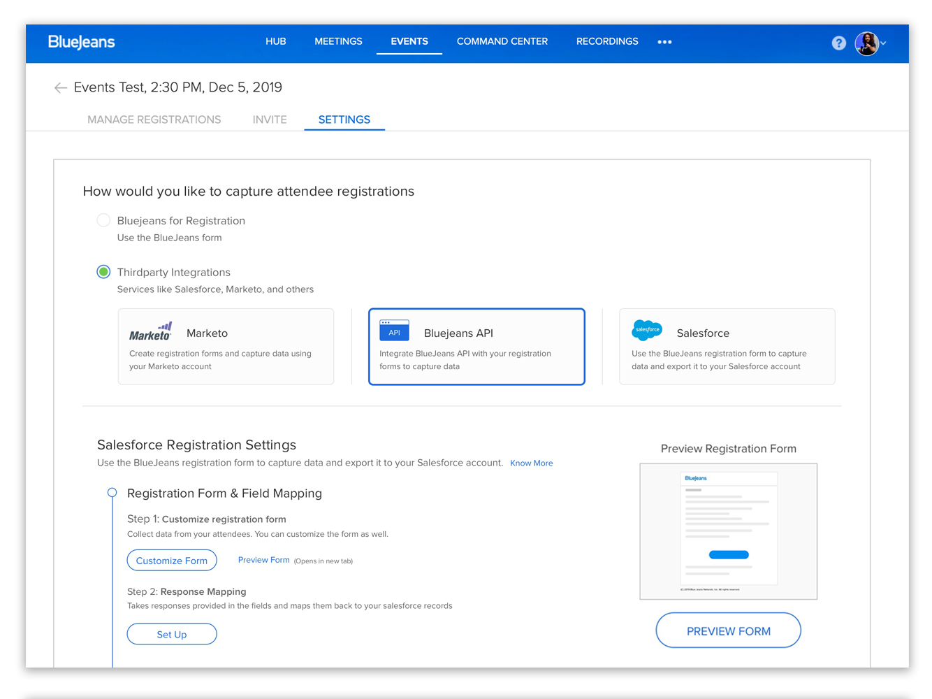 Salesforce and BlueJeans