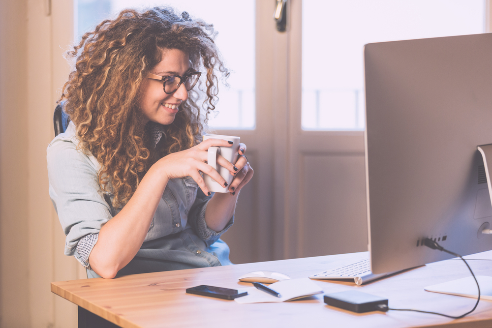 Young Woman Staring at Computer