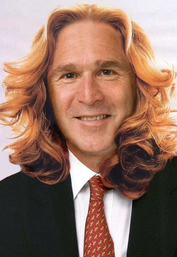 President George Bush with Hair