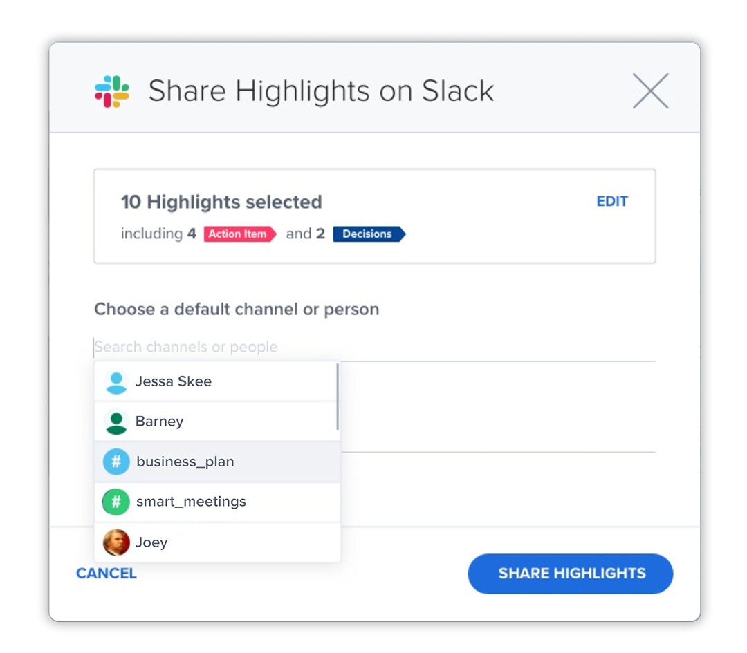 BlueJeans Highlights for Slack
