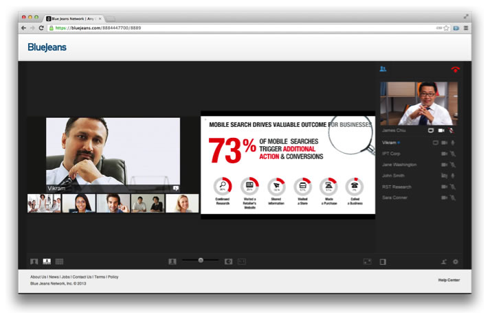 Blue Jeans Integrated Web Browser Experience