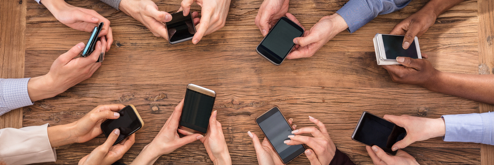 Phones Around Table