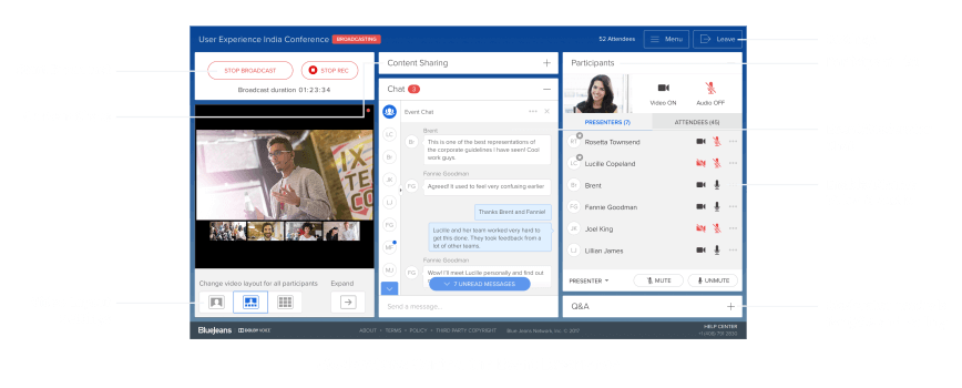 BlueJeans Virtual Events Platform