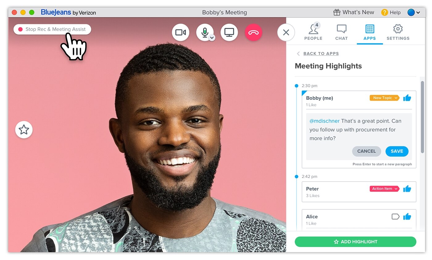 Smart Meeting Video Conferencing Feature