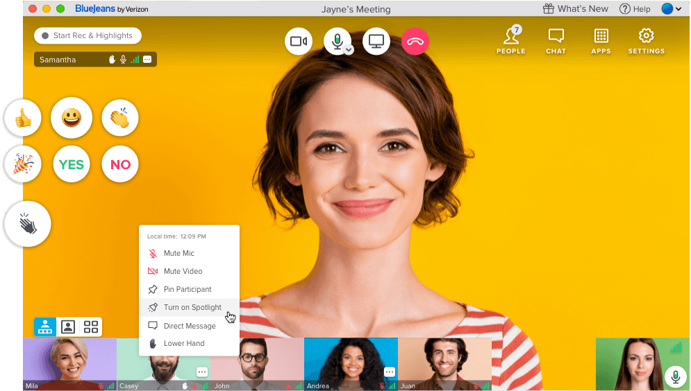 Reaction Controls for Video Meetings