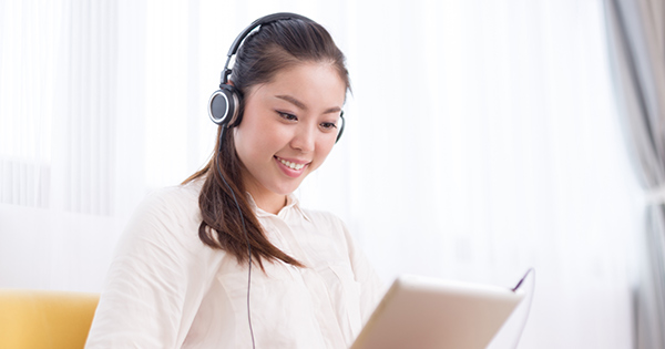 A video teleconference from home